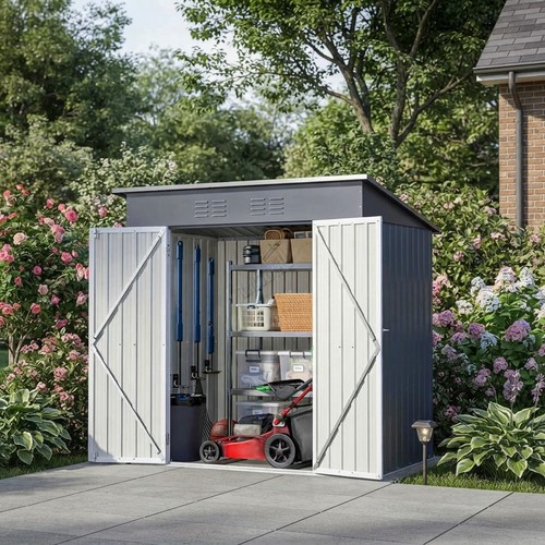 Grey pent roof garden - pent,