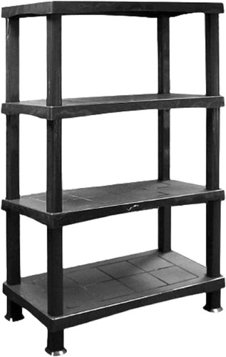 Plastic shelving unit 4tier - plastic,